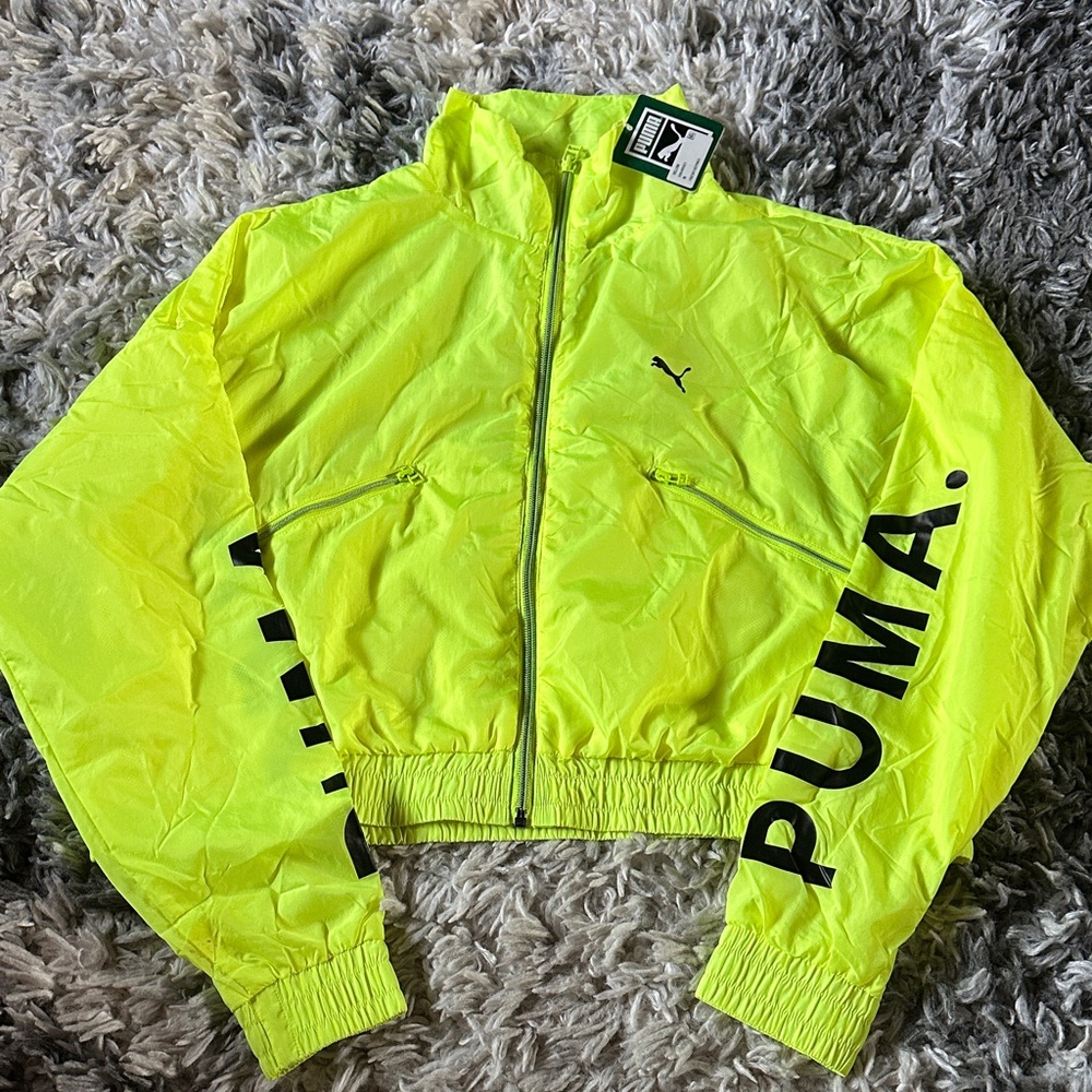 Puma Vibrant Yellow Windbreaker with Black Accents